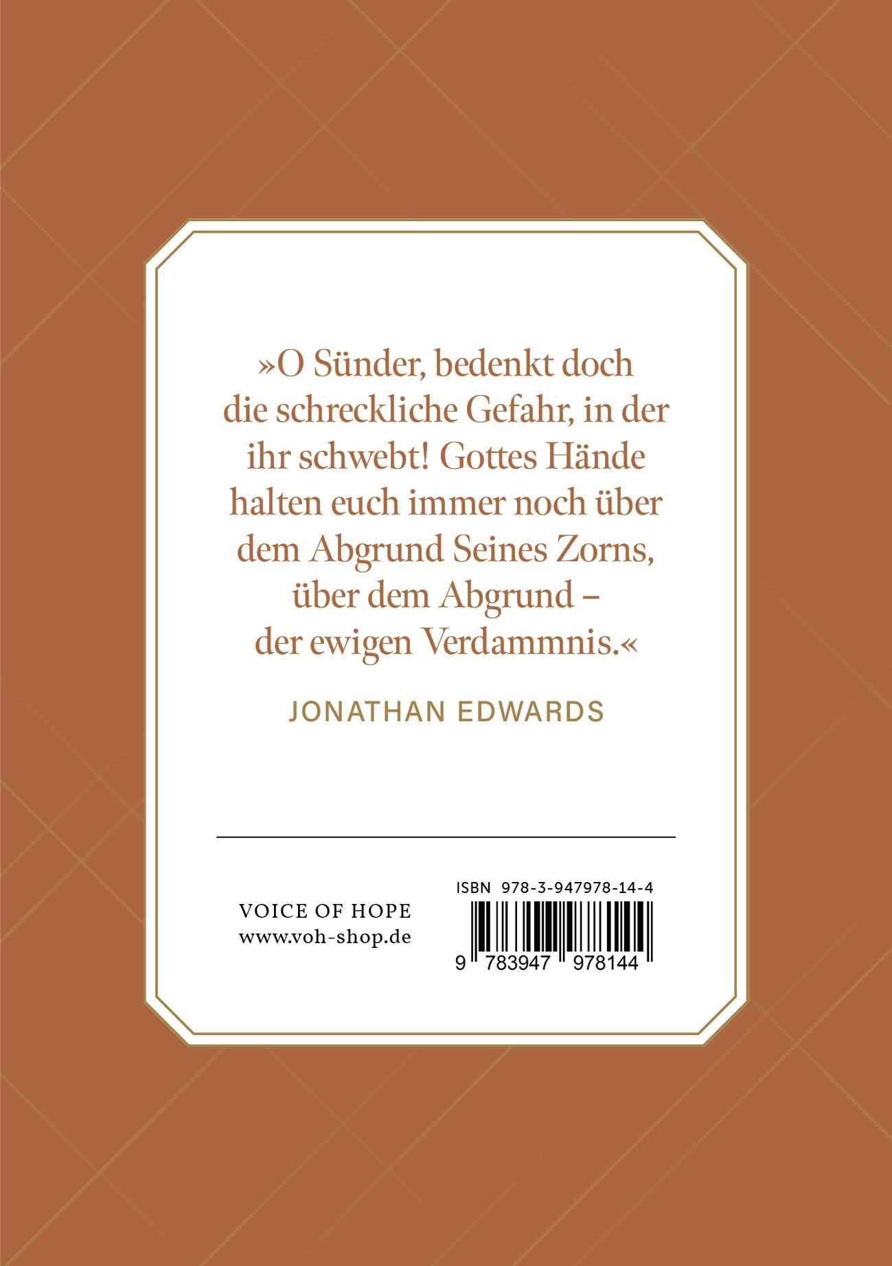 Rückseitencover Sünder in den Händen eines zornigen Gottes