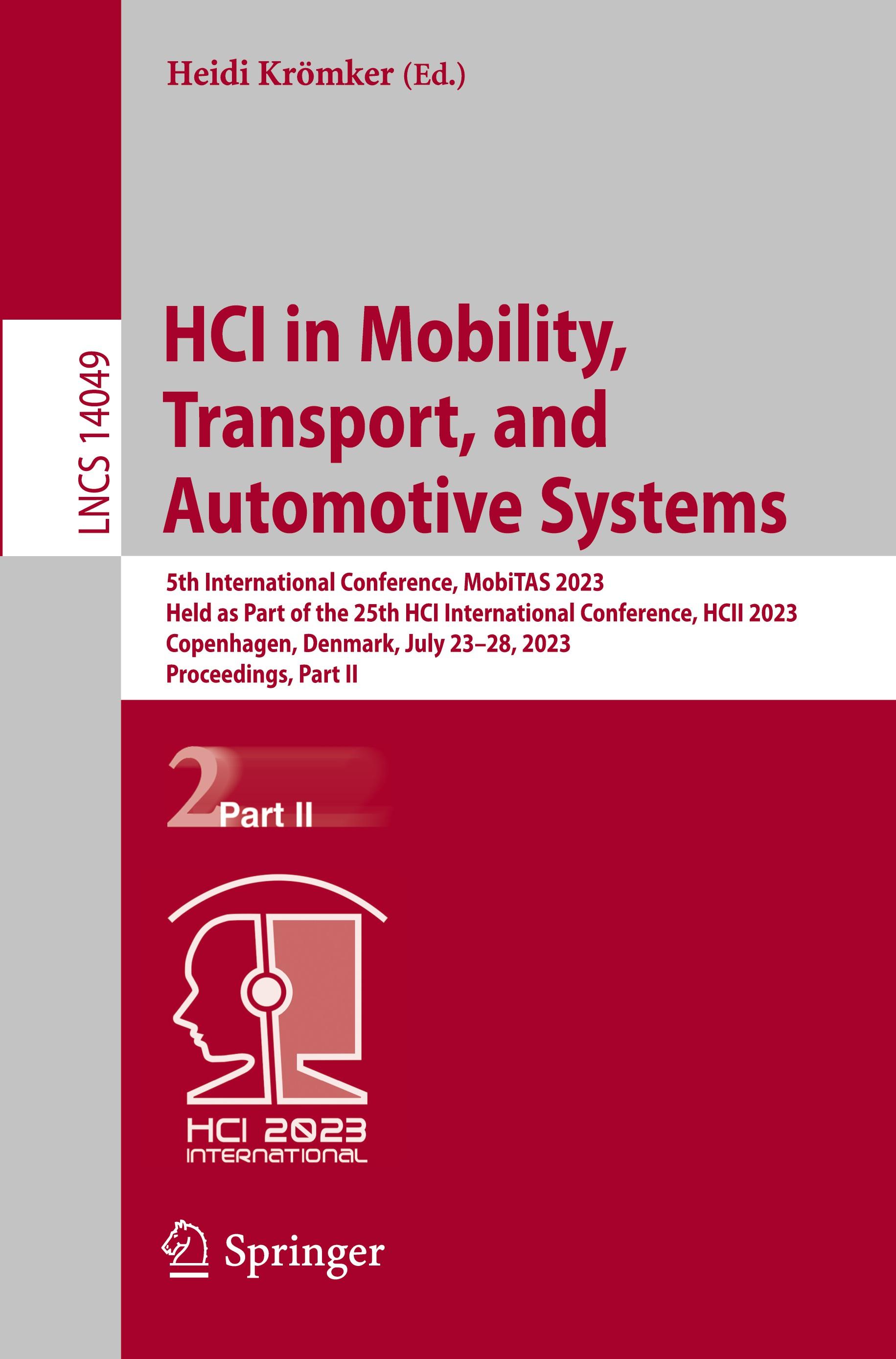 Vorderes Coverbild HCI in Mobility, Transport, and Automotive Systems
