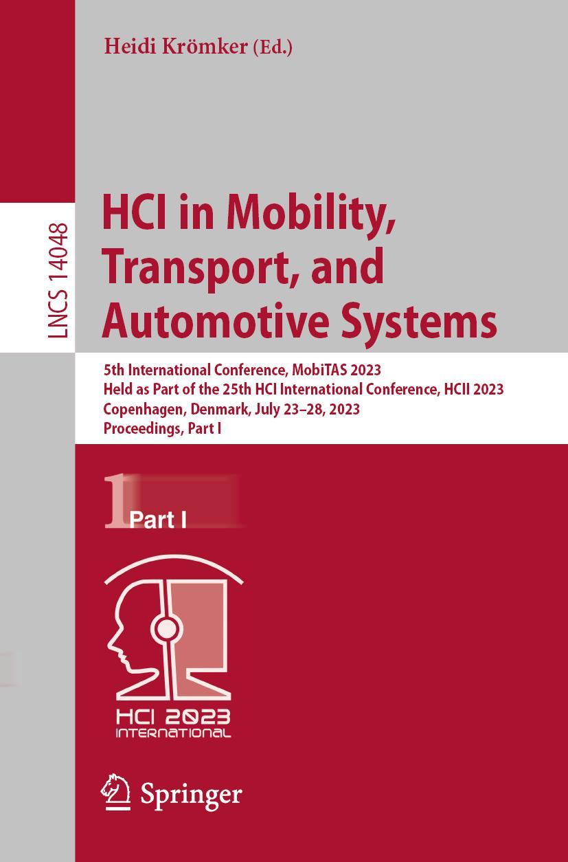 Vorderes Coverbild HCI in Mobility, Transport, and Automotive Systems
