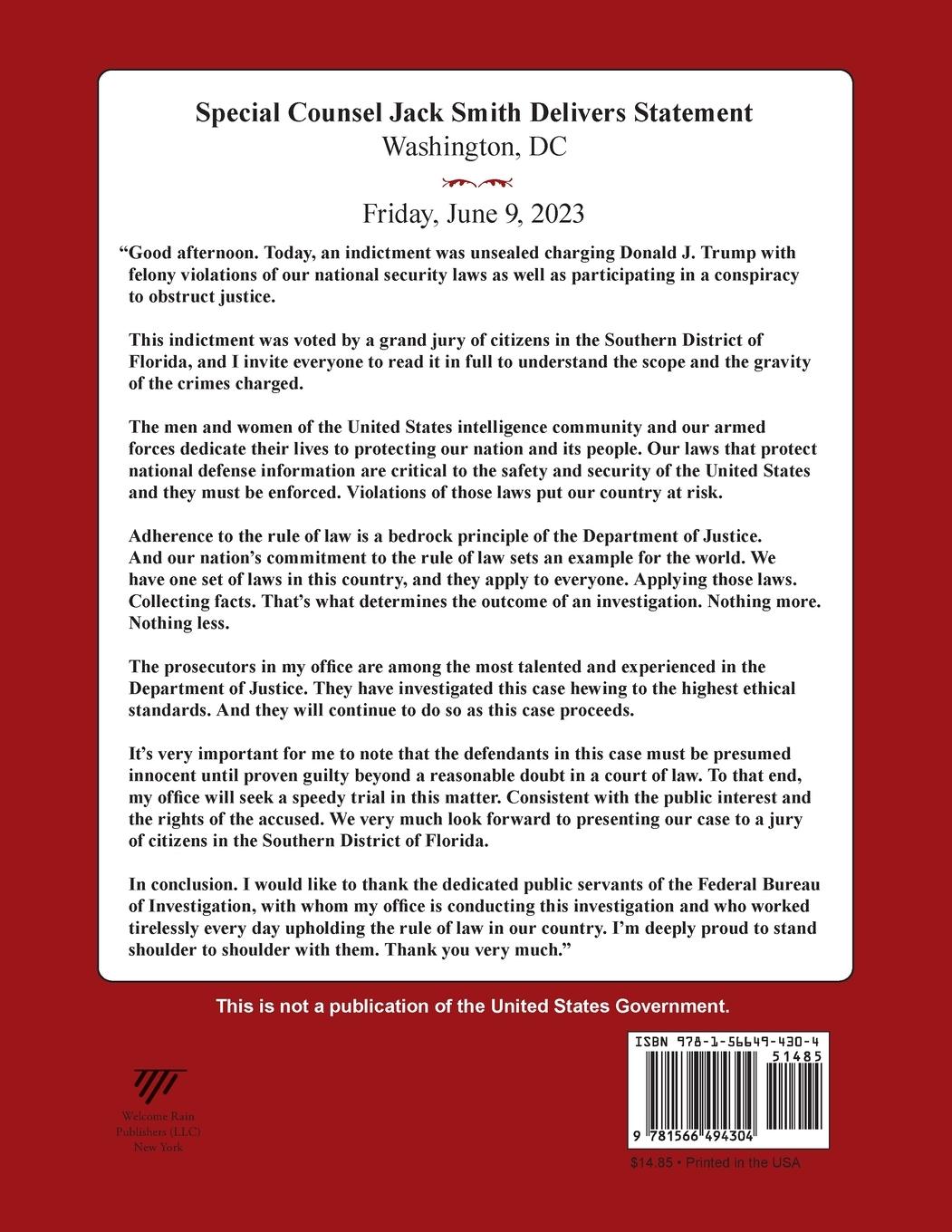 Rückseitencover The United States of America v. Donald J. Trump and Waltine Nauta