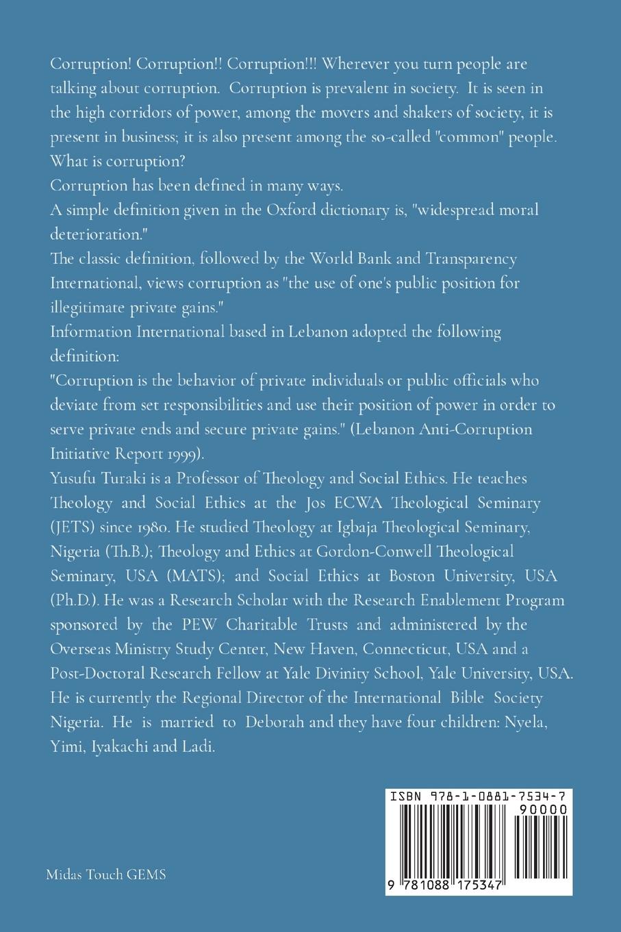 Rückseitencover The Ugly face of Corruption In Nigeria Is there a Way Out?