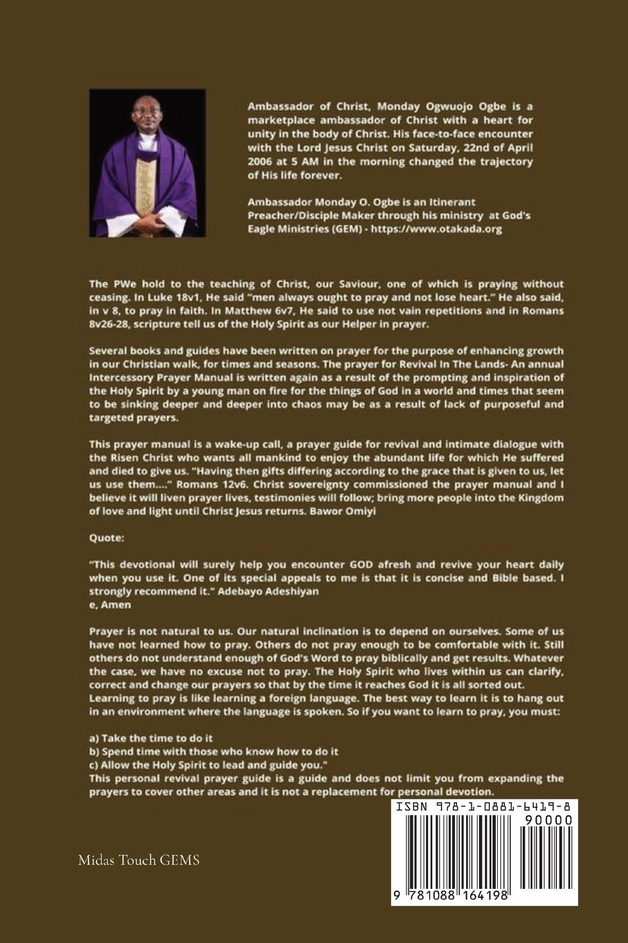 Rückseitencover Break-free  - Daily Revival Prayers - JULY - Towards LEADERSHIP EXCELLENCE