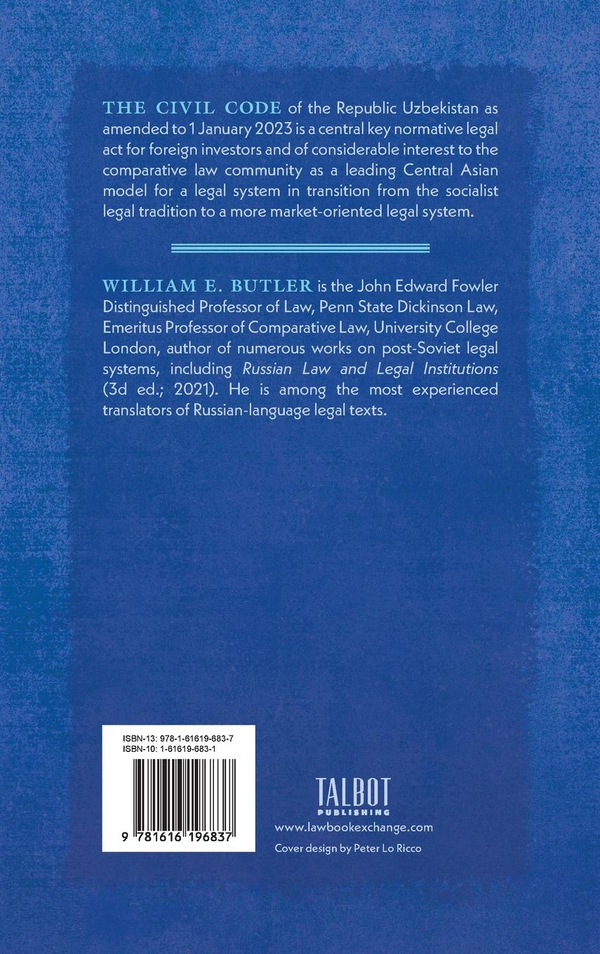Rückseitencover Civil Code of the Republic Uzbekistan