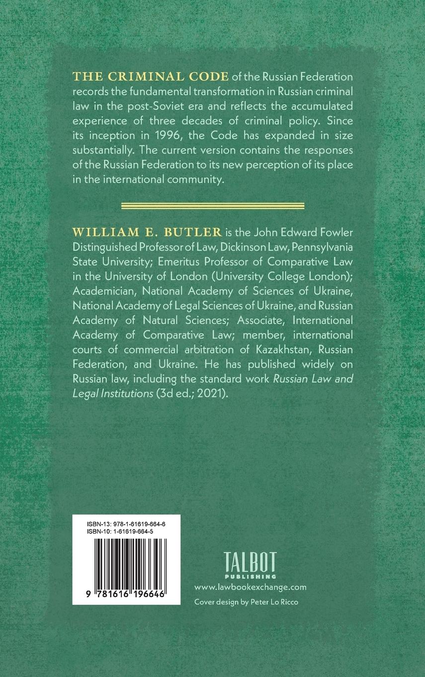 Rückseitencover Criminal Code of the Russian Federation