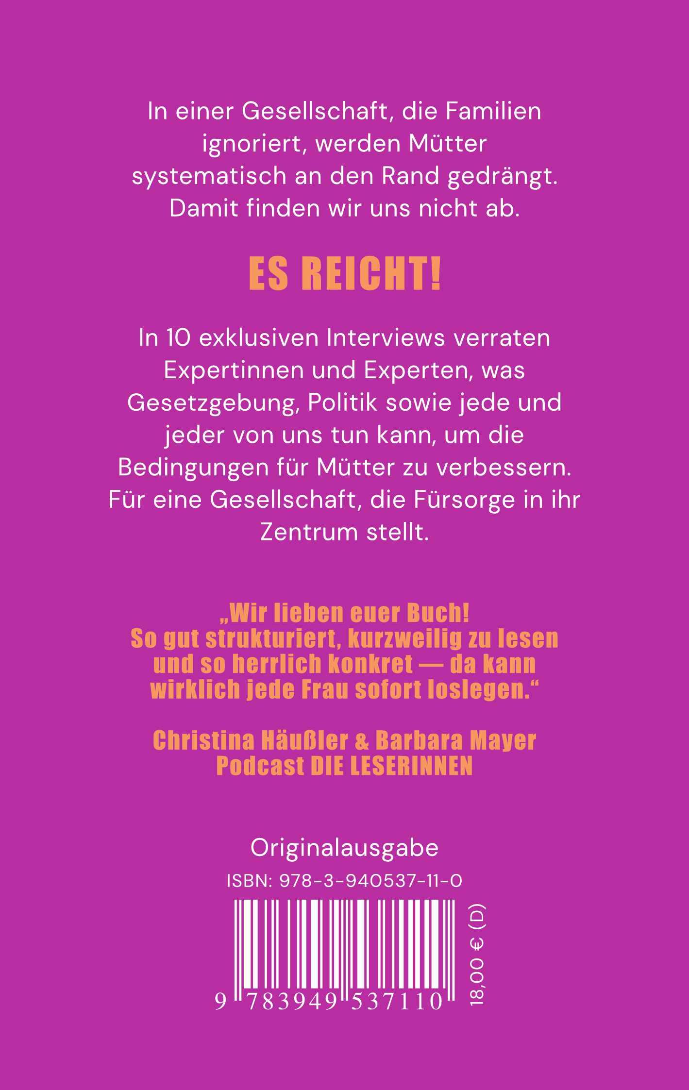 Rückseitencover Mütter. Macht. Politik.