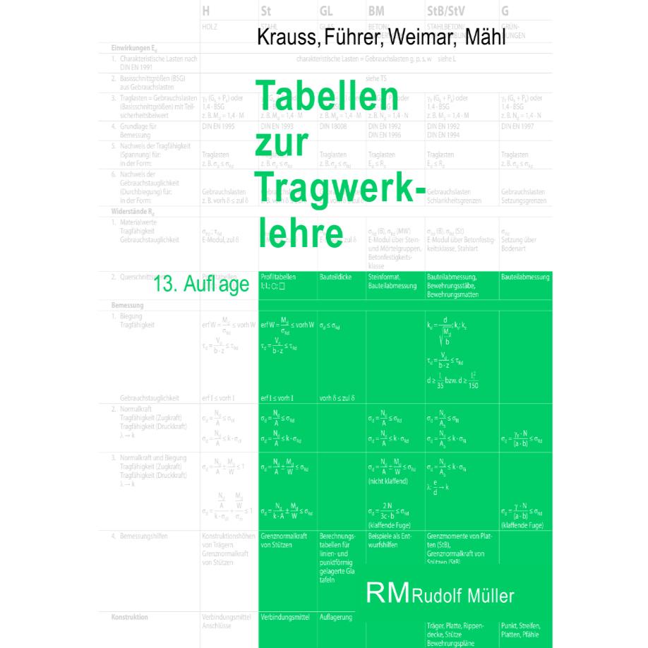 Vorderes Coverbild Tabellen zur Tragwerklehre