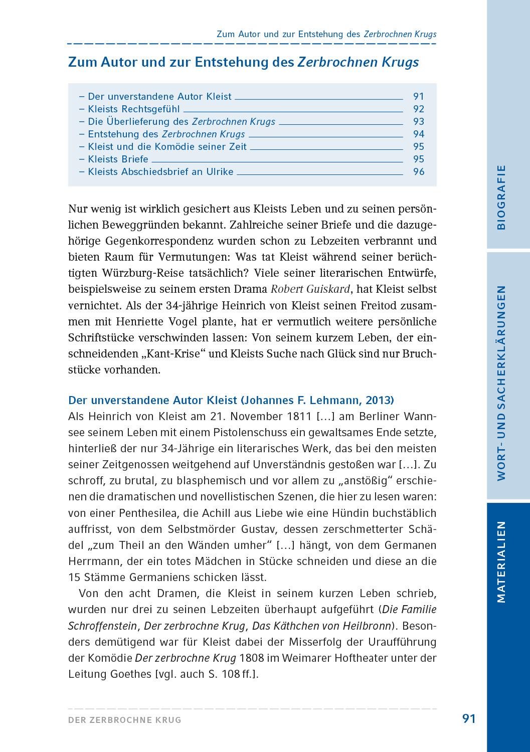Beispielinhalt (Bild) Der zerbrochne Krug