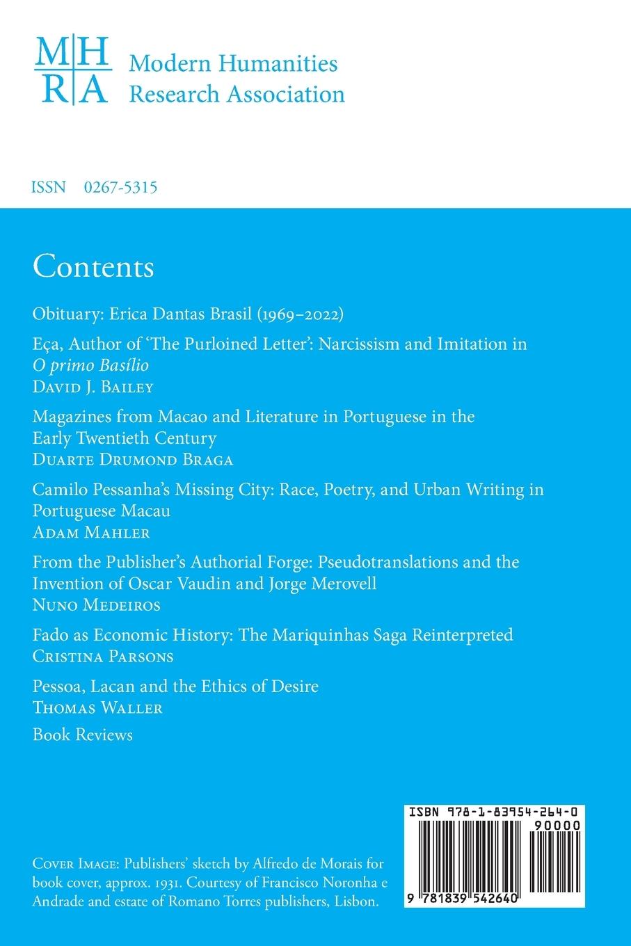 Rückseitencover Portuguese Studies 39: 1 (2023)