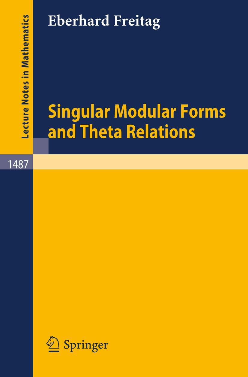 Vorderes Coverbild Singular Modular Forms and Theta Relations