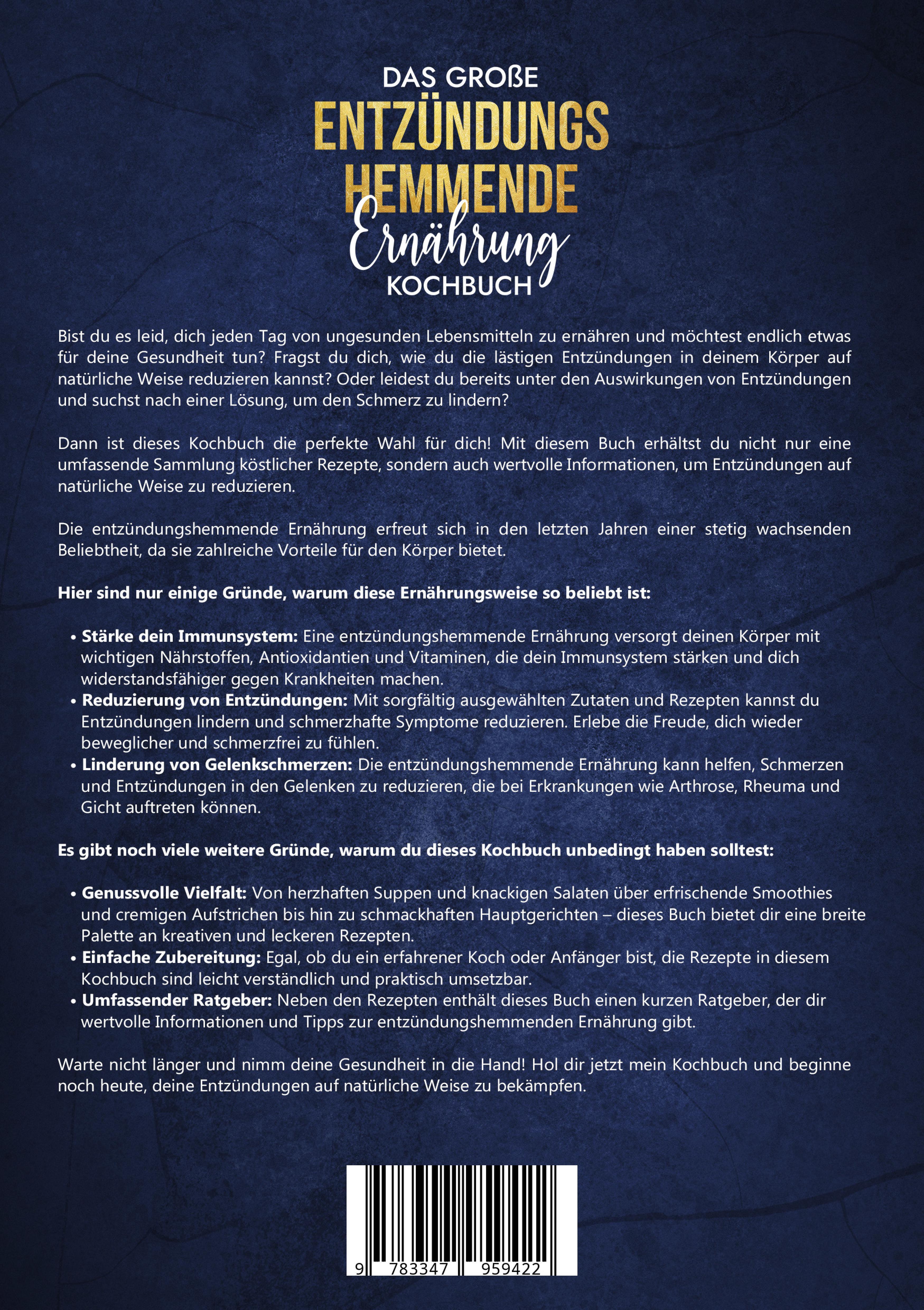 Rückseitencover Das große Entzündungshemmende Ernährung Kochbuch