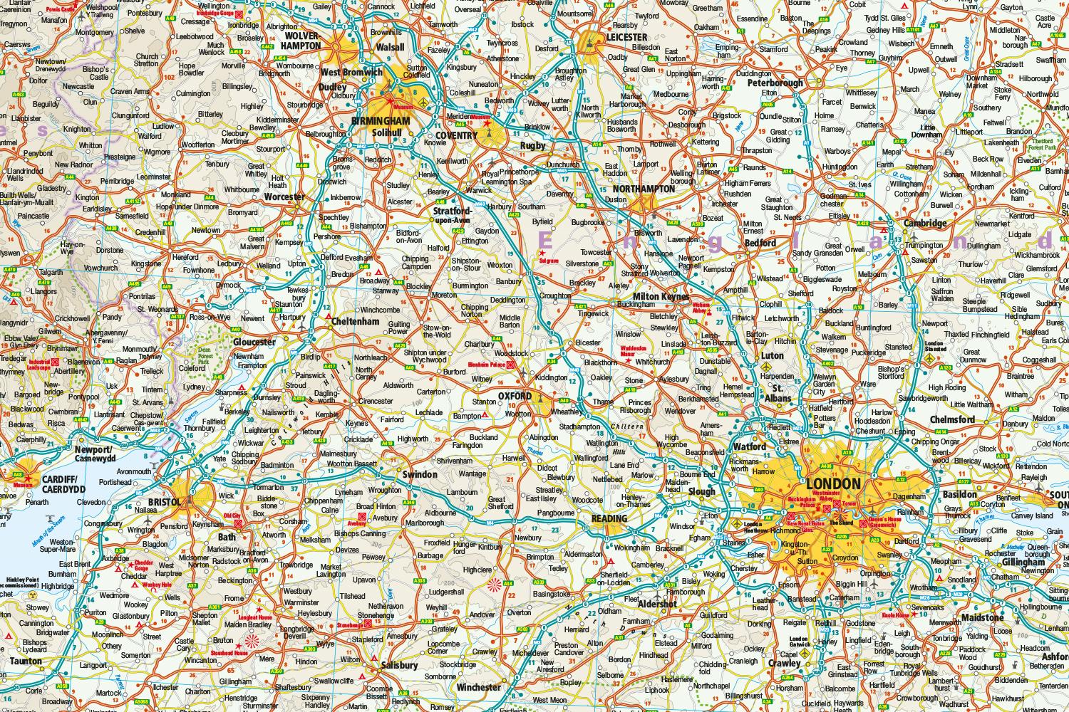 Beispielinhalt (Bild) Reise Know-How Landkarte Großbritannien 1 : 750 000