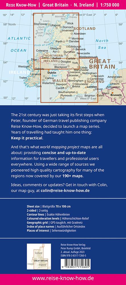 Rückseitencover Reise Know-How Landkarte Großbritannien 1 : 750 000