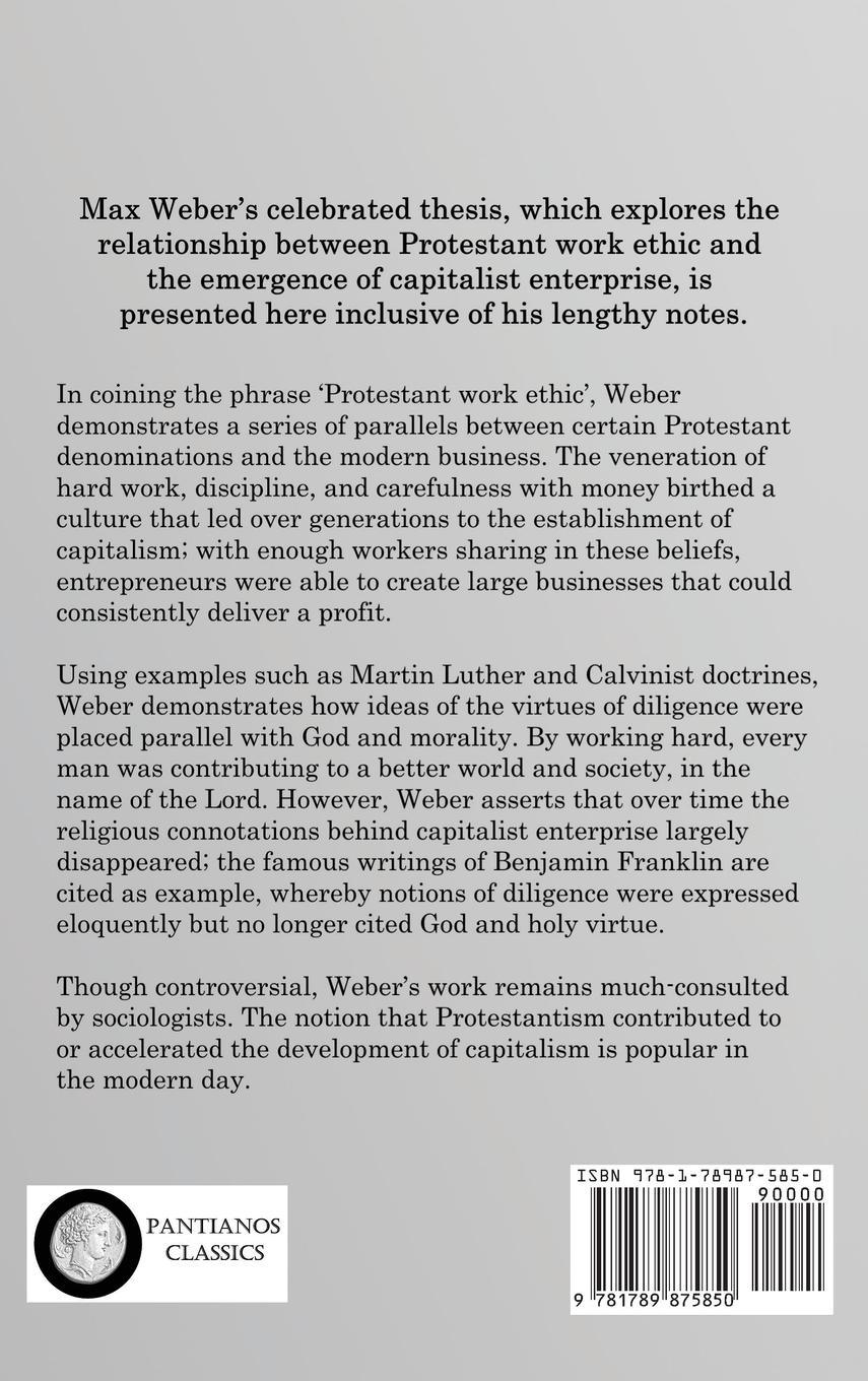 Rückseitencover The Protestant Ethic and the Spirit of Capitalism
