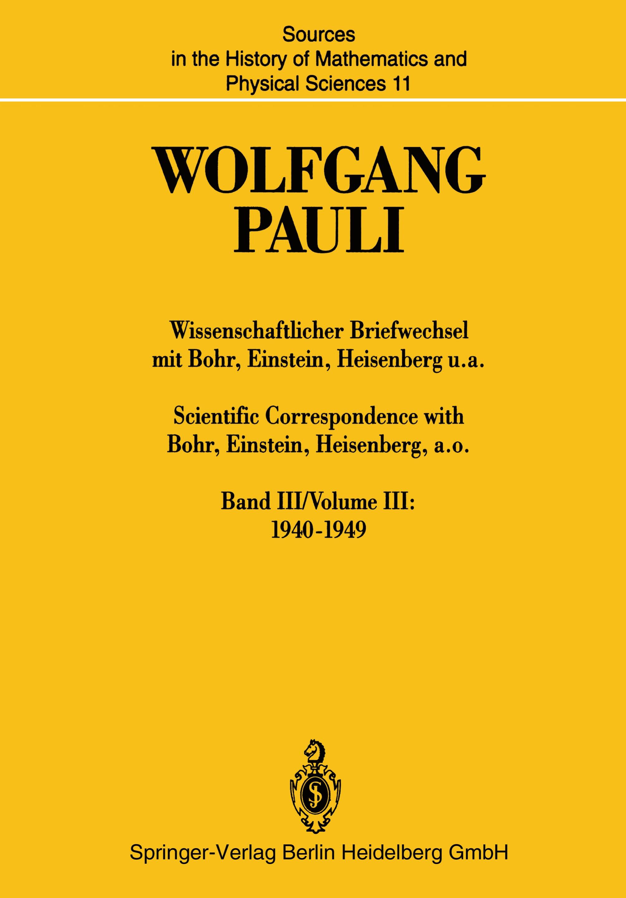 Vorderes Coverbild Wissenschaftlicher Briefwechsel mit Bohr, Einstein, Heisenberg u.a. / Scientific Correspondence with Bohr, Einstein, Heisenberg, a.o.