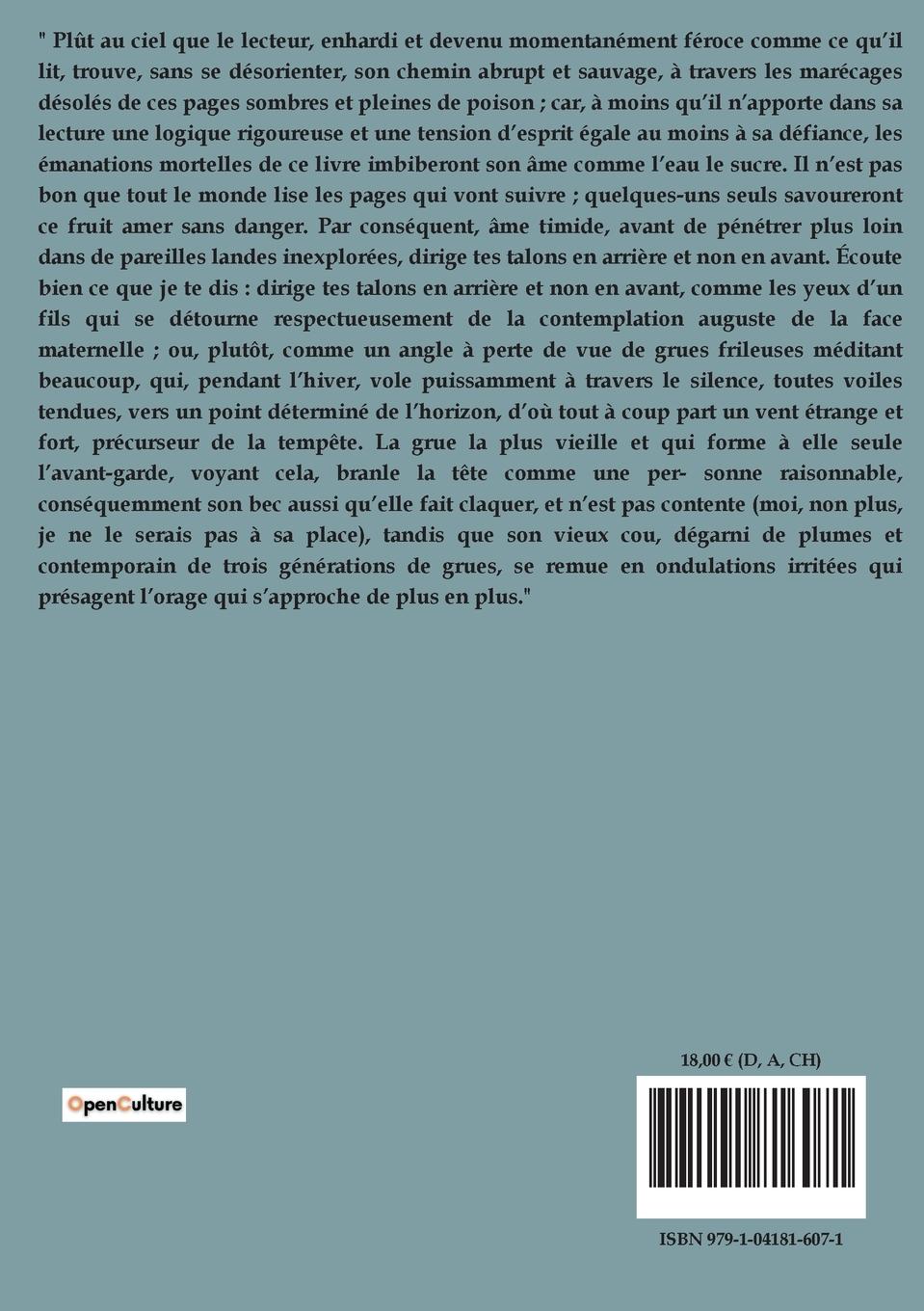 Rückseitencover Les chants de Maldoror