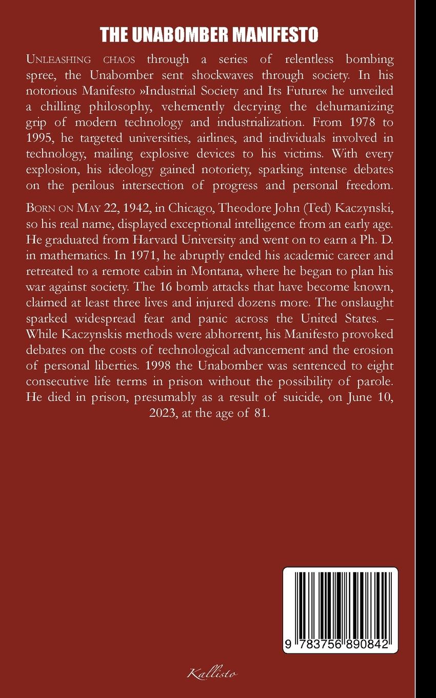 Rückseitencover The Unabomber Manifesto