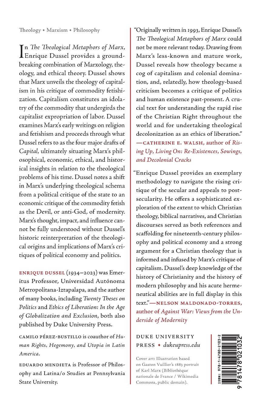 Rückseitencover The Theological Metaphors of Marx