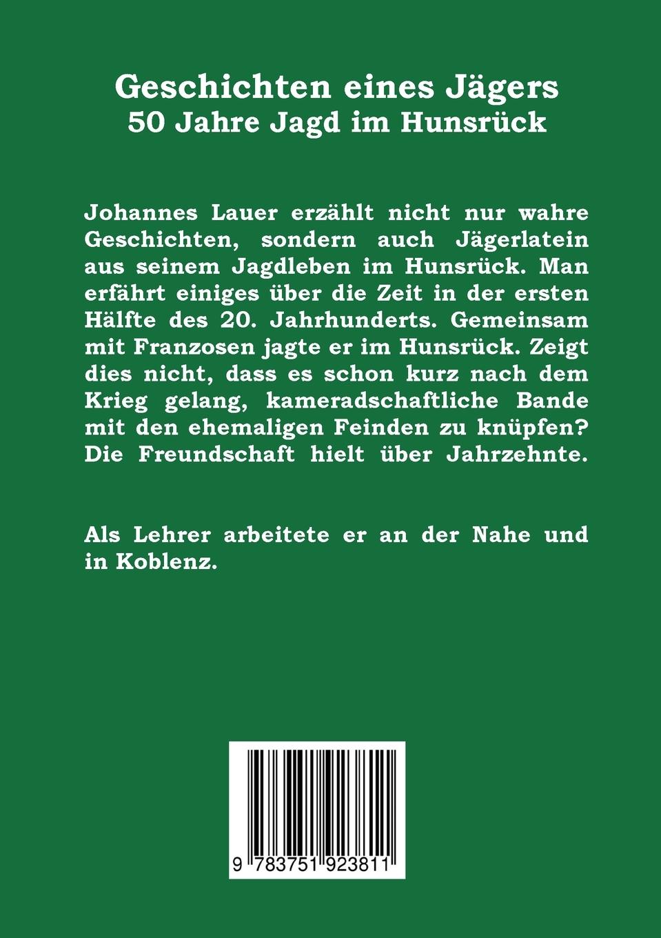 Rückseitencover Geschichten eines Jägers