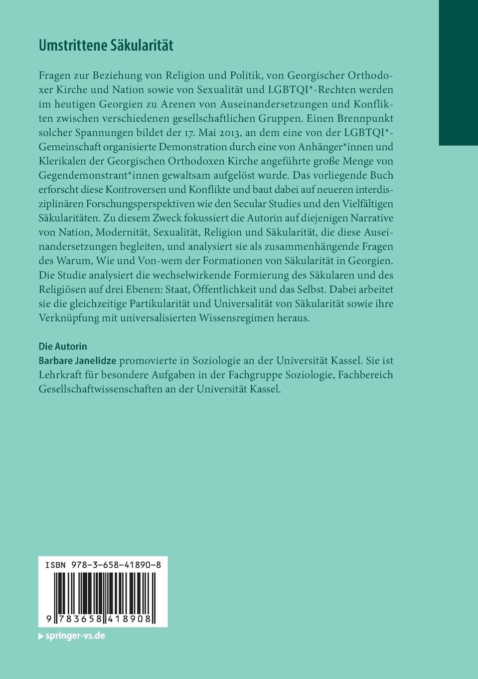 Rückseitencover Umstrittene Säkularität