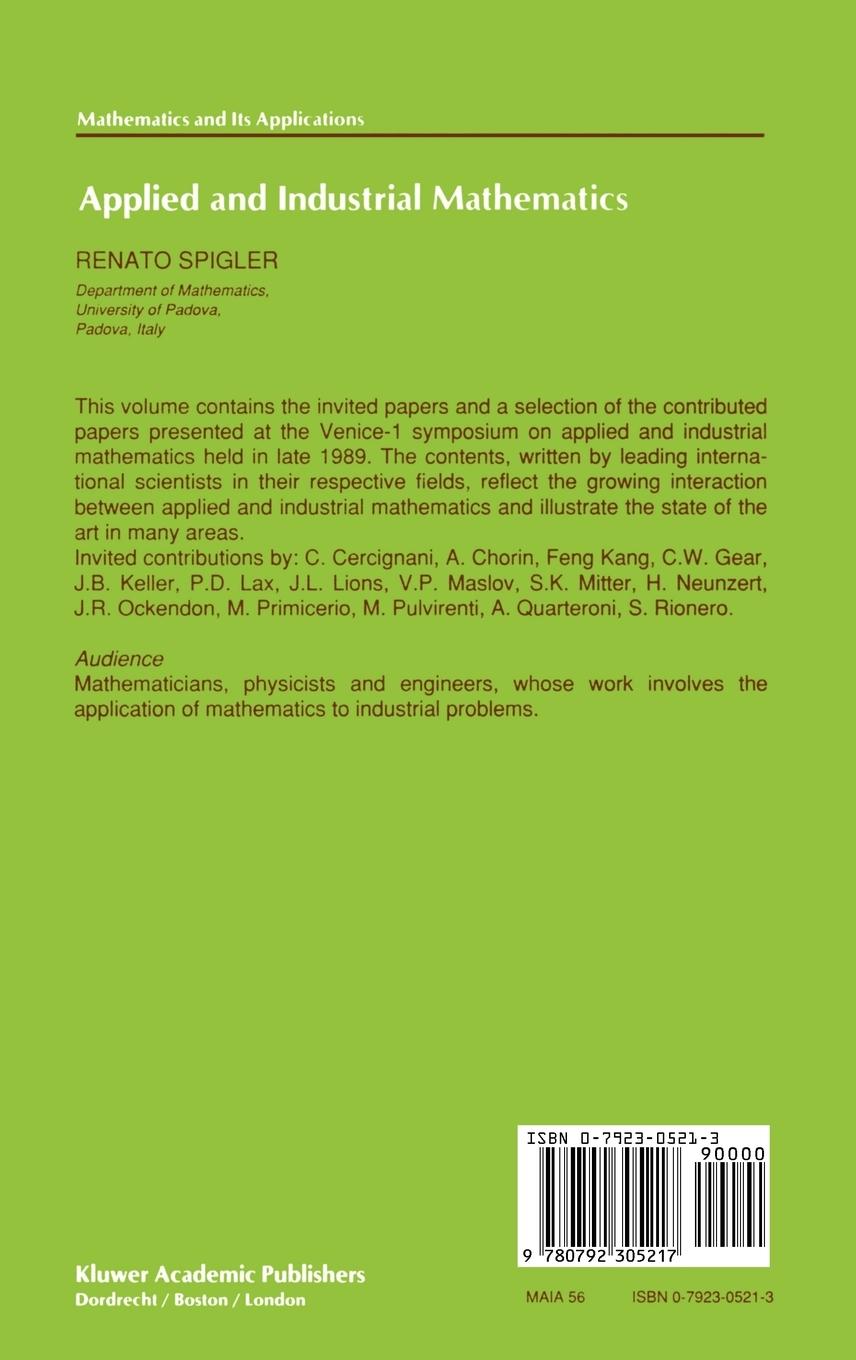 Rückseitencover Applied and Industrial Mathematics