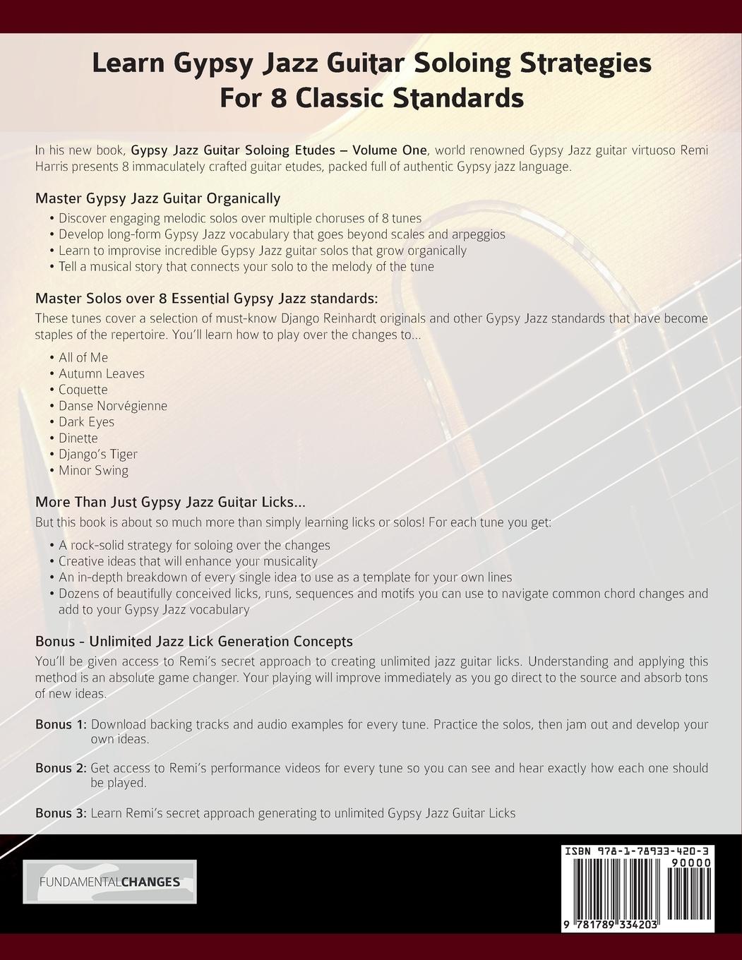 Rückseitencover Gypsy Jazz Guitar Soloing Etudes - Volume One