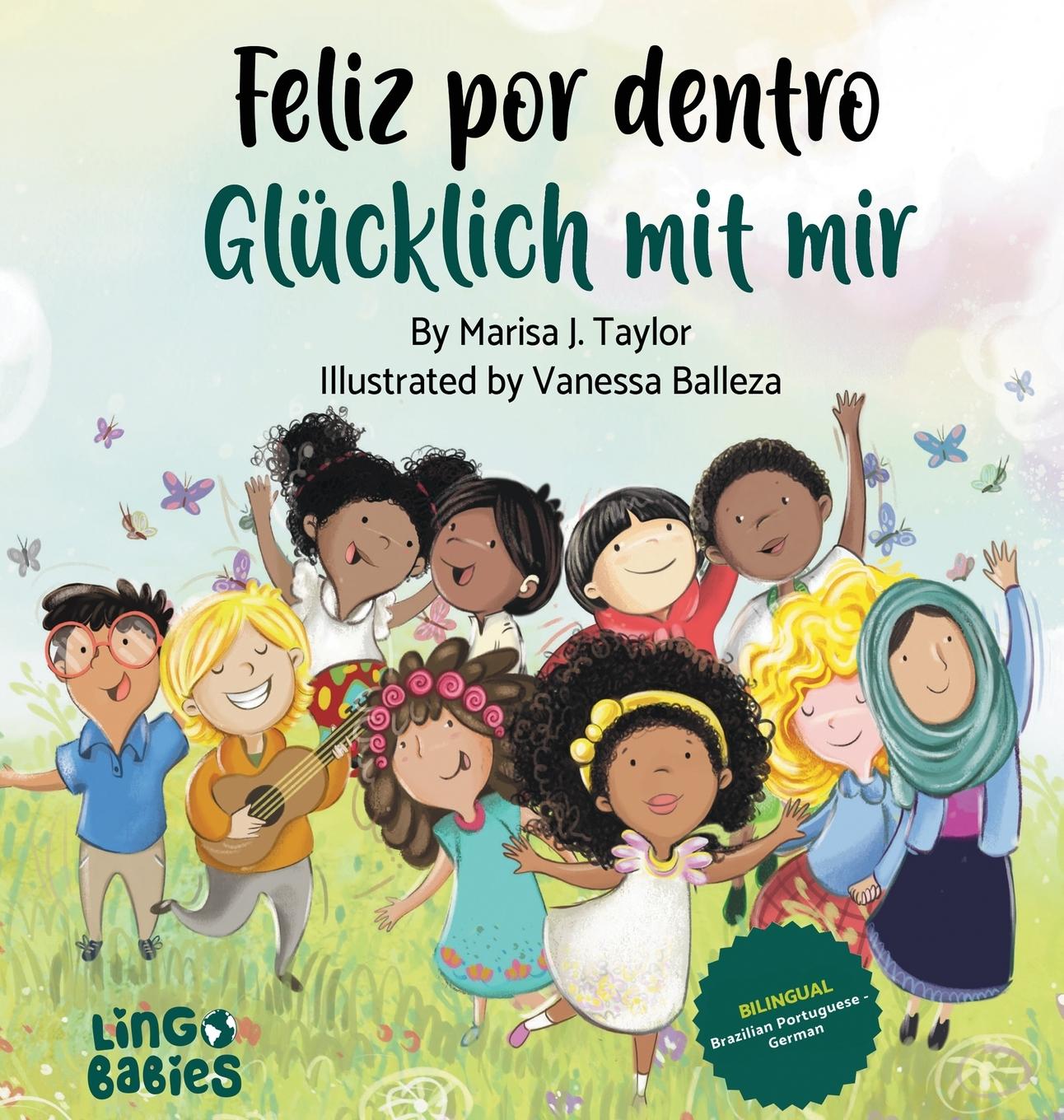 Vorderes Coverbild Feliz por dentro/ Glücklich mit mir (bilingual children's book Portuguese German)