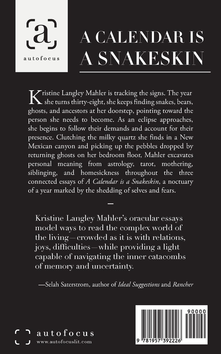 Rückseitencover A Calendar Is A Snakeskin