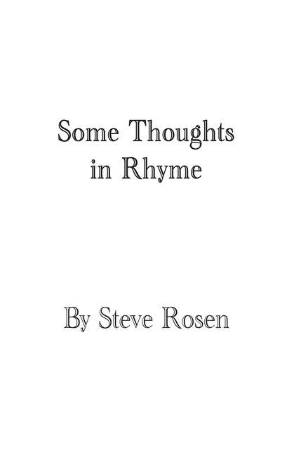 Vorderes Coverbild Some Thoughts in Rhyme
