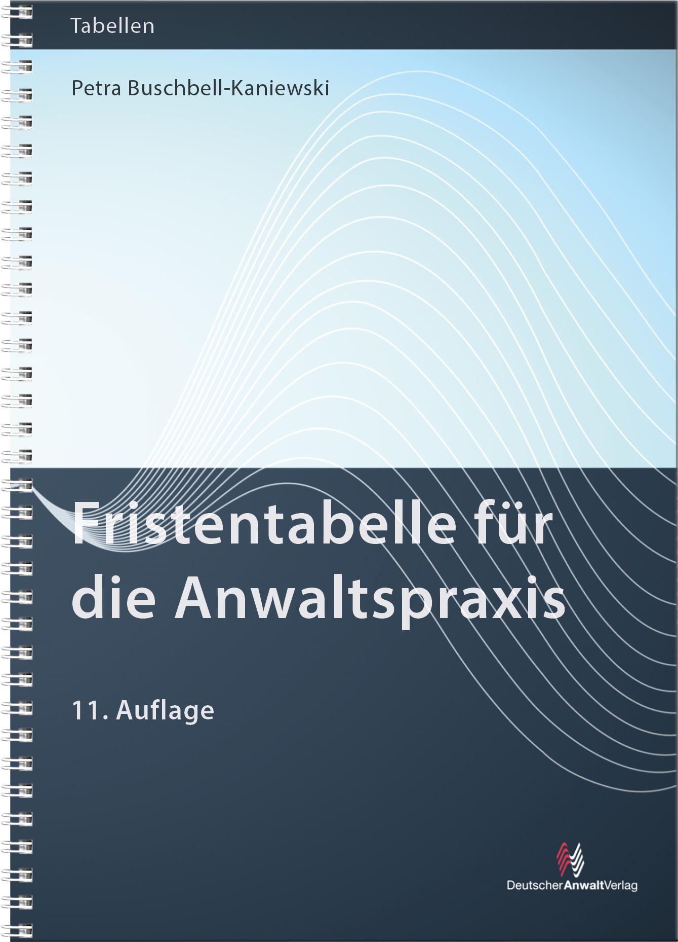 Vorderes Coverbild Fristentabelle für die Anwaltspraxis