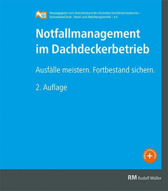 Vorderes Coverbild Notfallmanagement im Dachdeckerbetrieb
