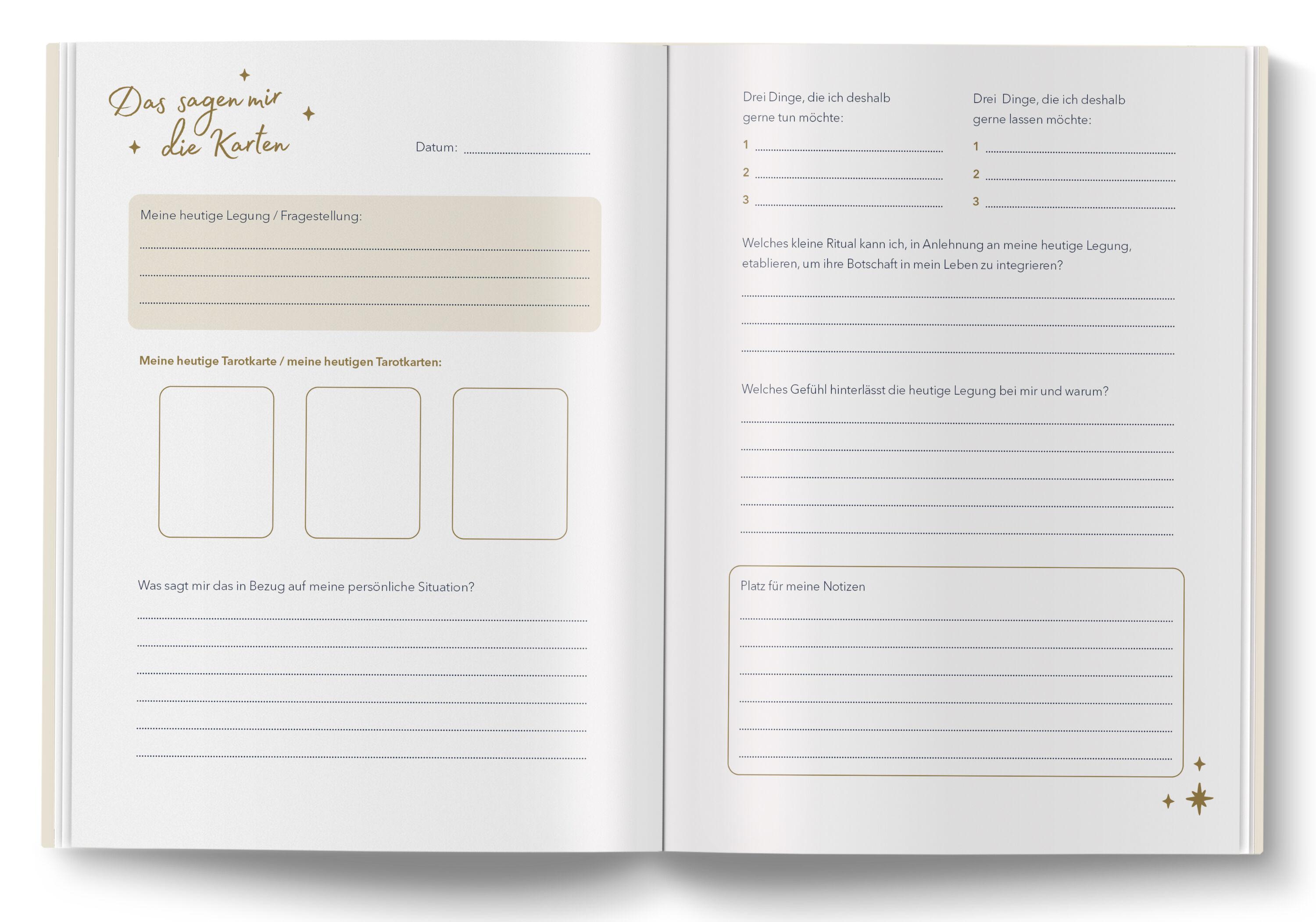 Beispielinhalt (Bild) Tarot Journal