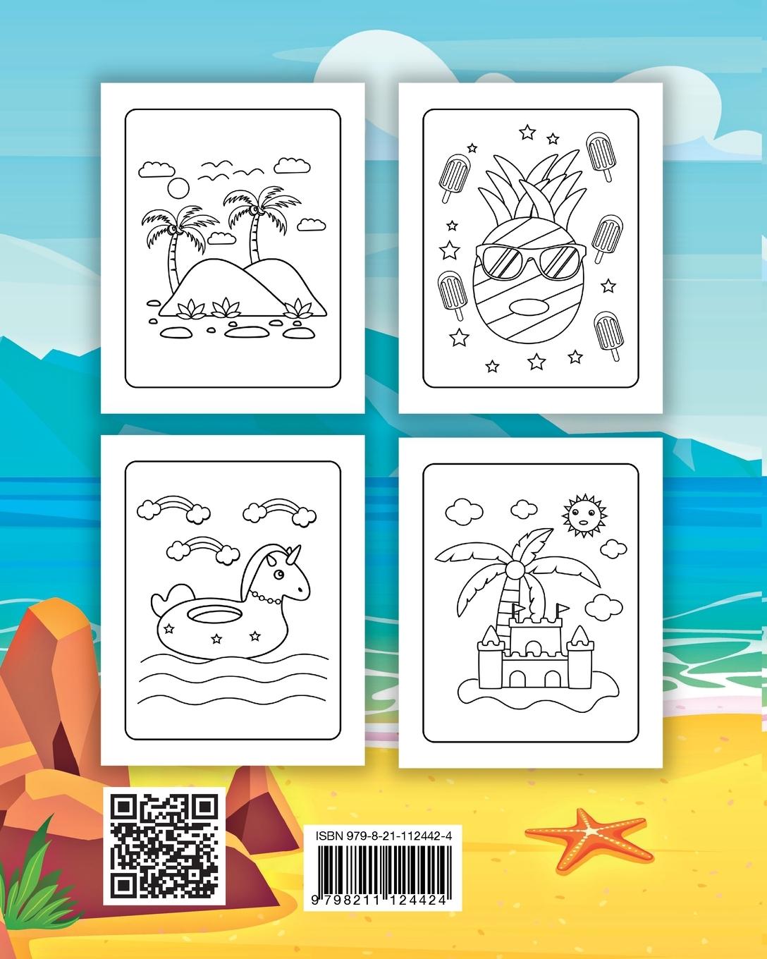 Rückseitencover Summer Coloring Book for Kids Ages 4-8
