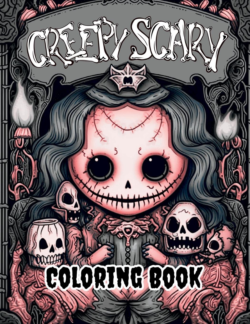 Vorderes Coverbild Creepy Scary Coloring Book