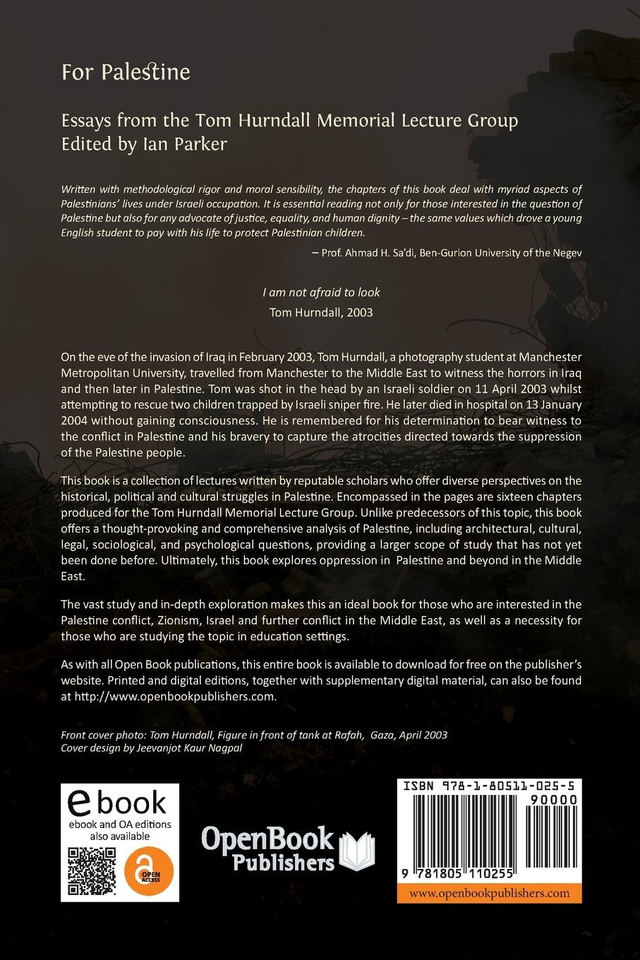 Rückseitencover For Palestine