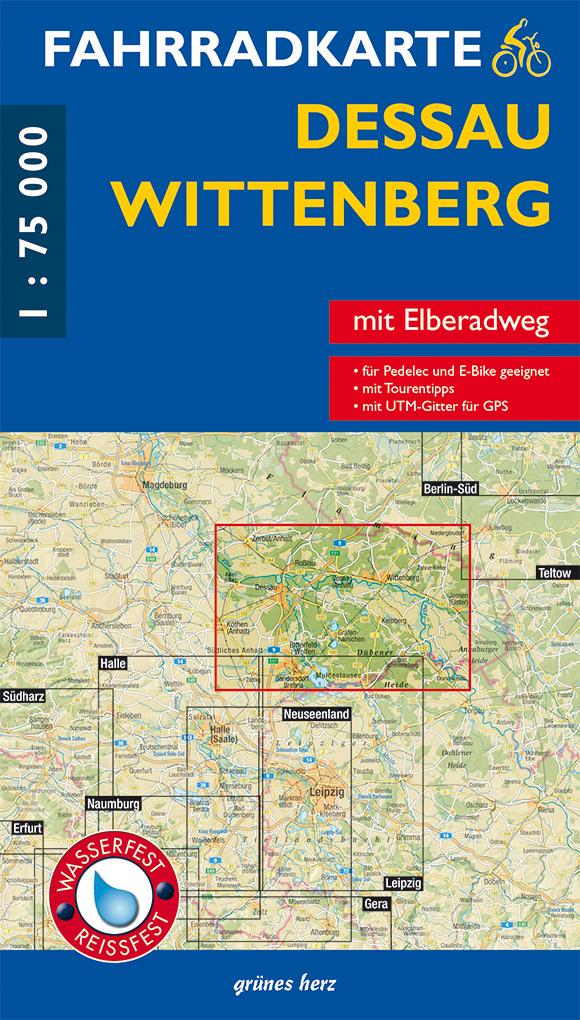 Vorderes Coverbild Fahrradkarte Dessau, Wittenberg