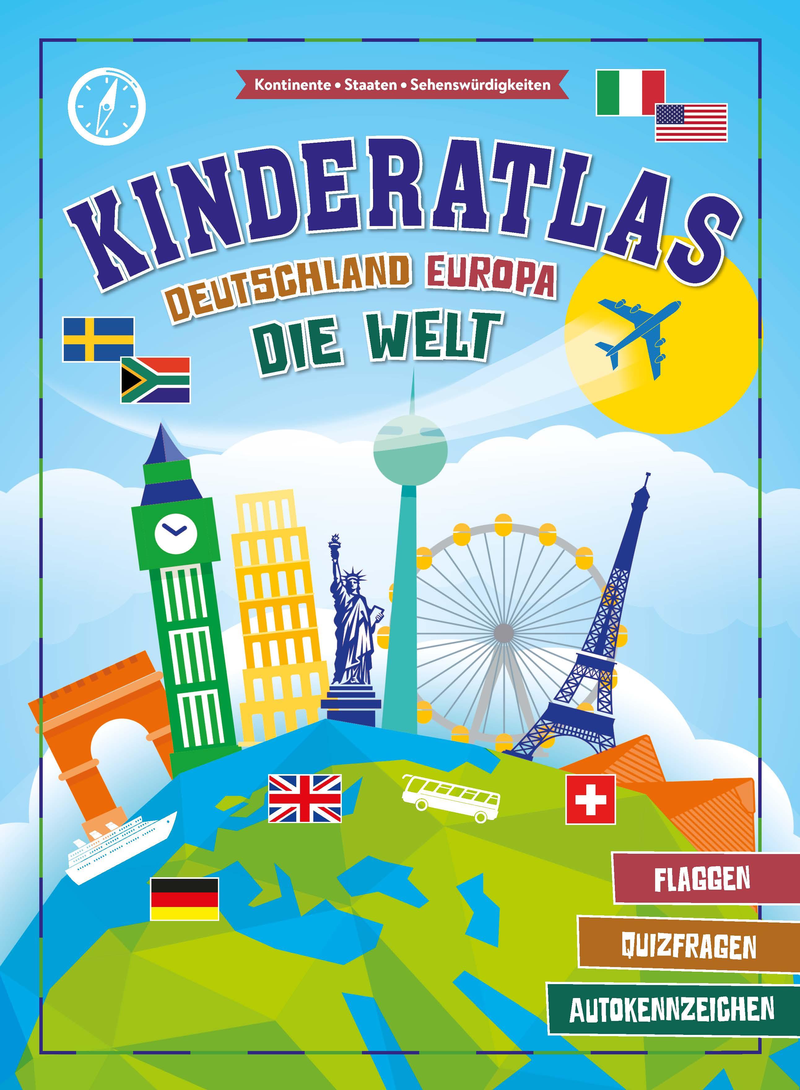 Vorderes Coverbild Kinderatlas Deutschland, Europa, die Welt