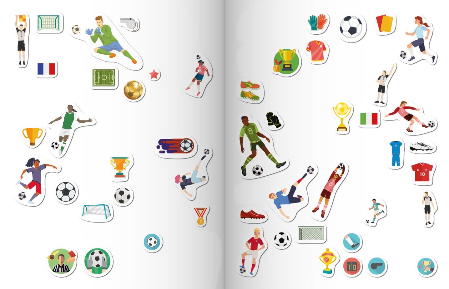 Beispielinhalt (Bild) Mein Stickeralbum Fußball mit 100 Stickern