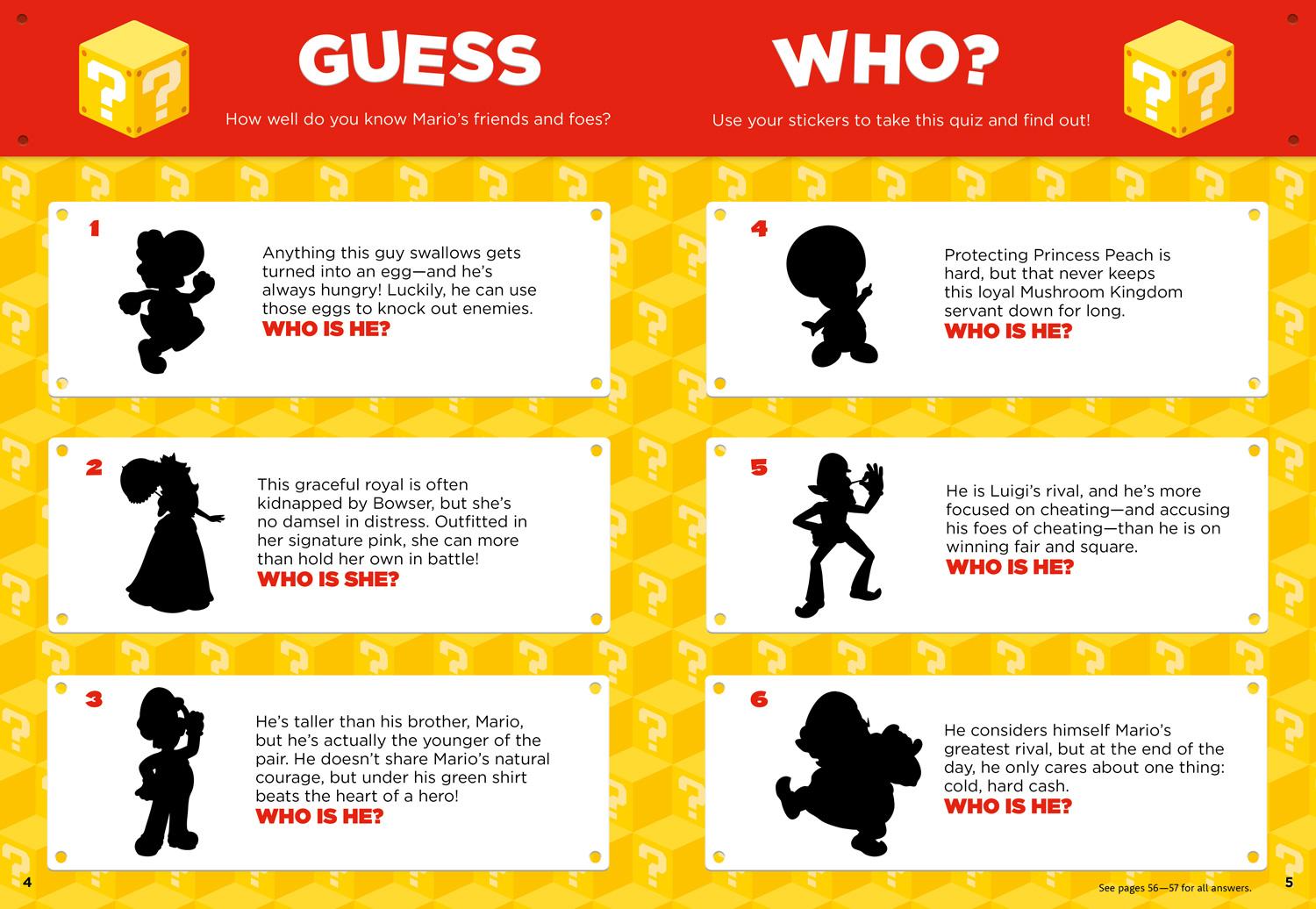 Beispielinhalt (Bild) Super Mario Official Sticker Book