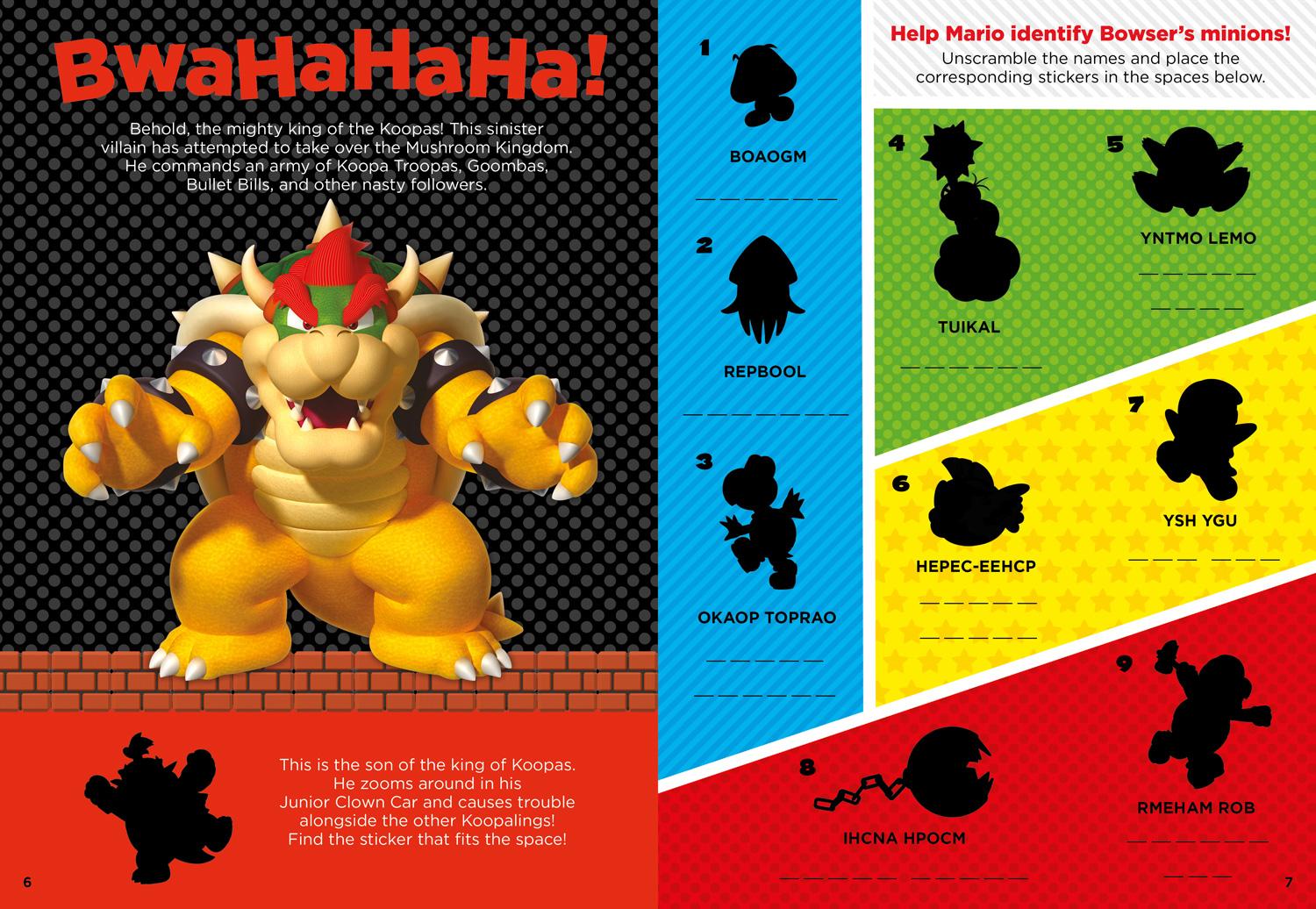 Beispielinhalt (Bild) Super Mario Official Sticker Book