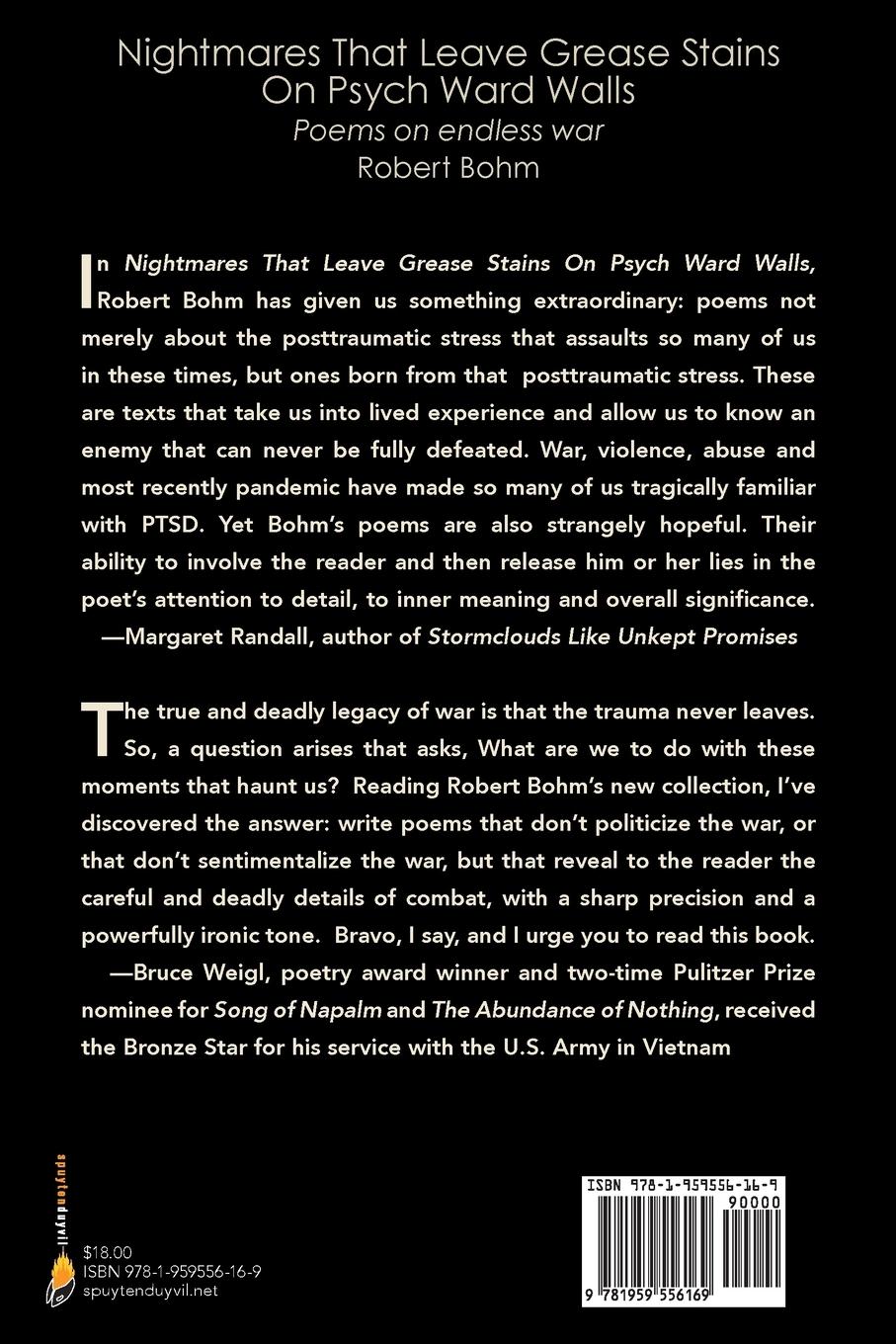 Rückseitencover Nightmares That Leave Grease Stains  On Psych Ward Walls