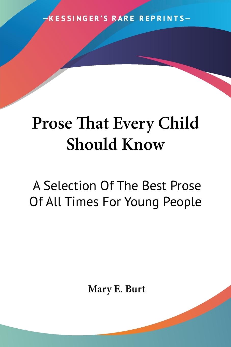Vorderes Coverbild Prose That Every Child Should Know