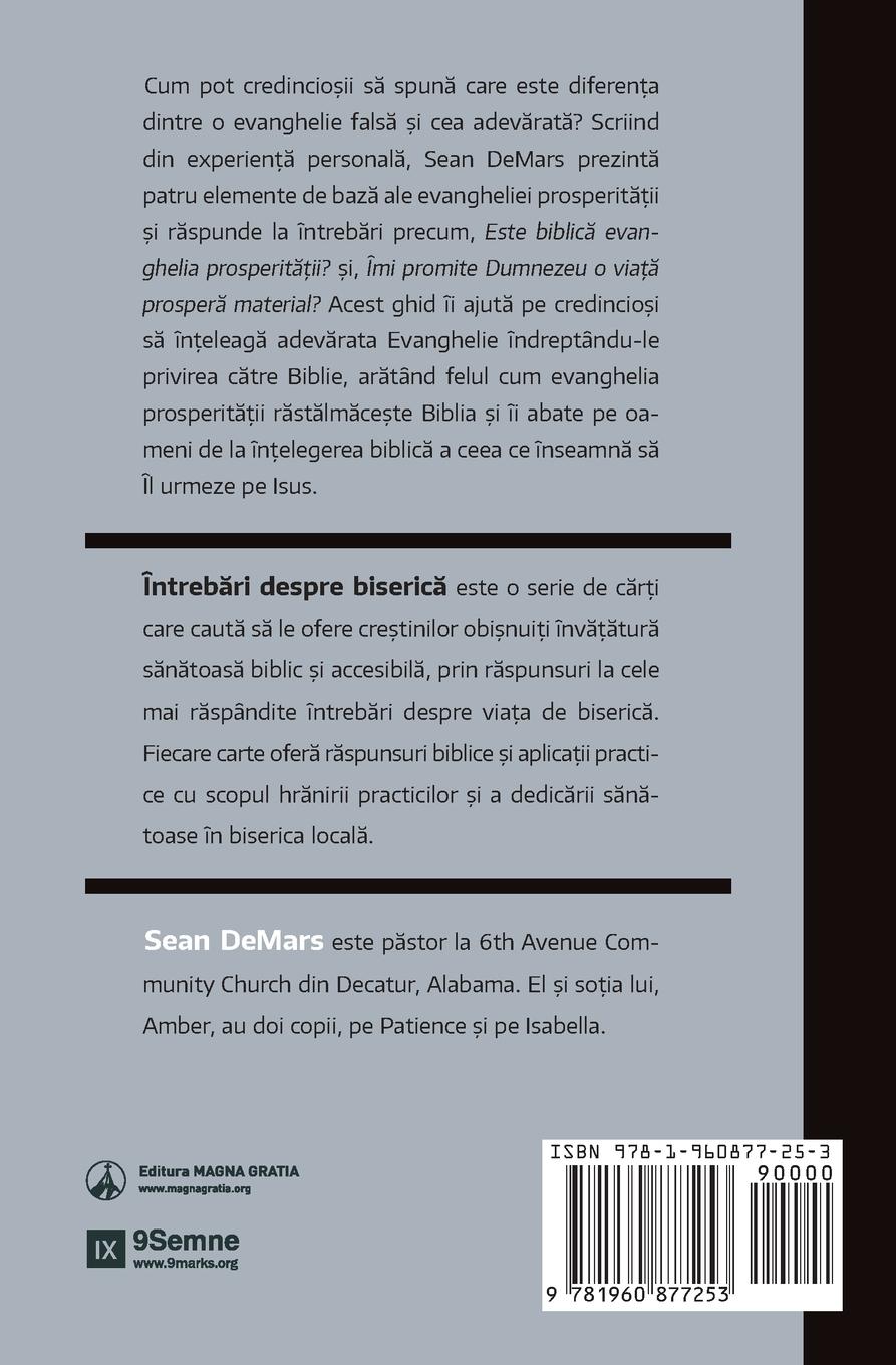 Rückseitencover Does the Gospel Promise Health and Prosperity? / Promite Evanghelia s¿n¿tate ¿i prosperitate?