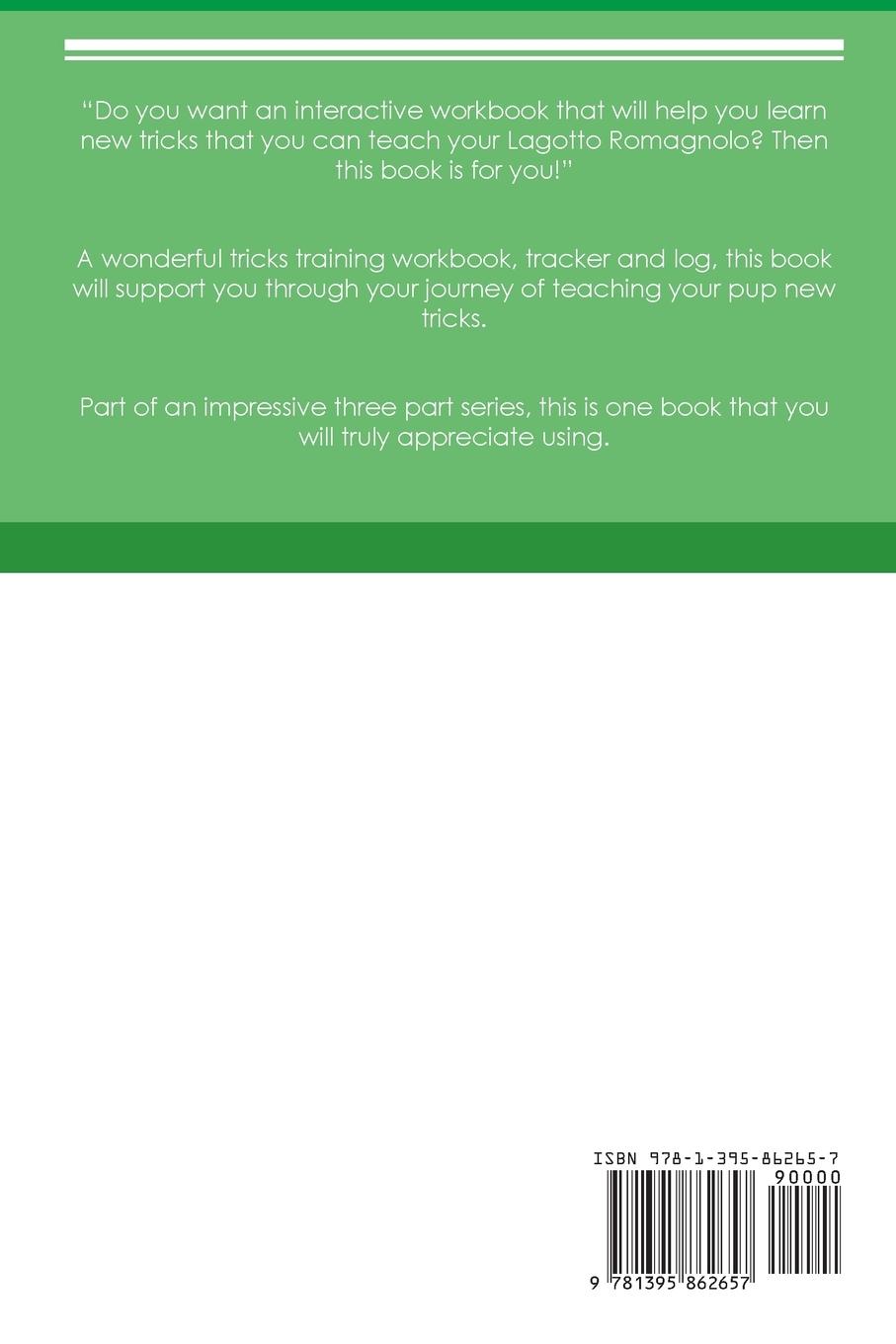 Rückseitencover Lagotto Romagnolo Tricks Training Lagotto Romagnolo Tricks & Games Training Tracker  & Workbook.  Includes