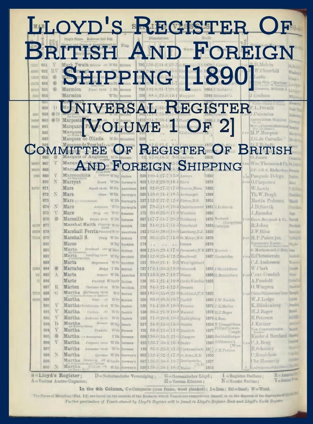 Vorderes Coverbild Lloyd's Register of British and Foreign Shipping [1890]