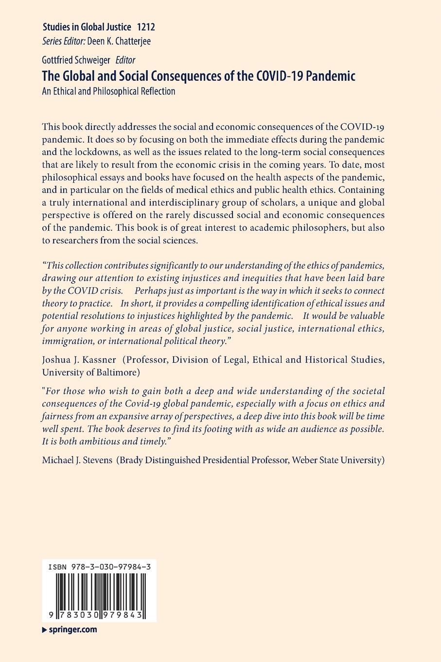 Rückseitencover The Global and Social Consequences of the COVID-19 Pandemic