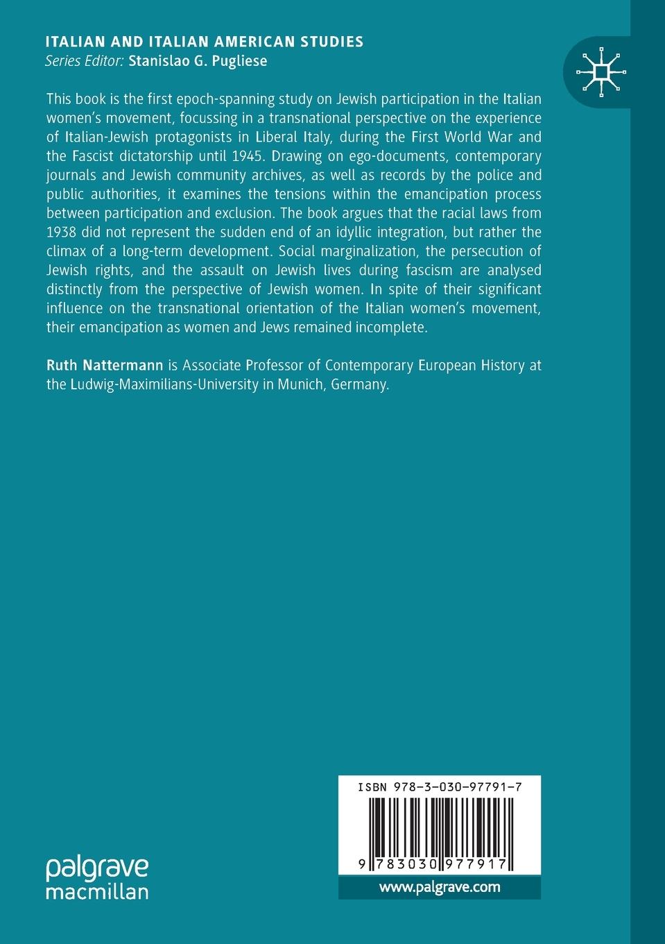 Rückseitencover Jewish Women in the Early Italian Women's Movement, 1861-1945