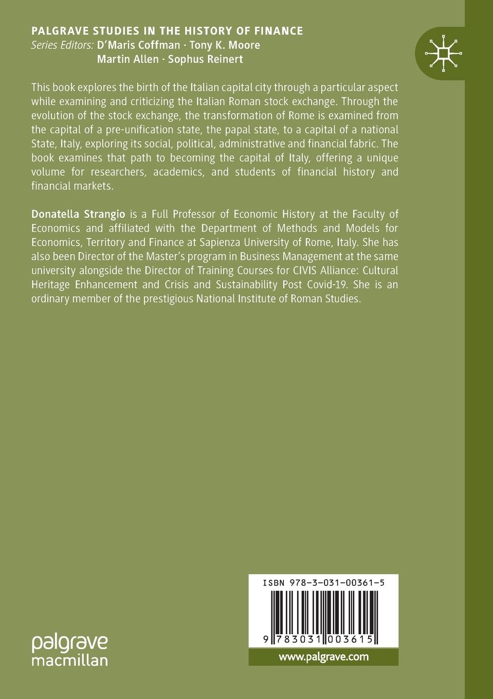 Rückseitencover The Roman Stock Exchange between the 19th and 20th Centuries