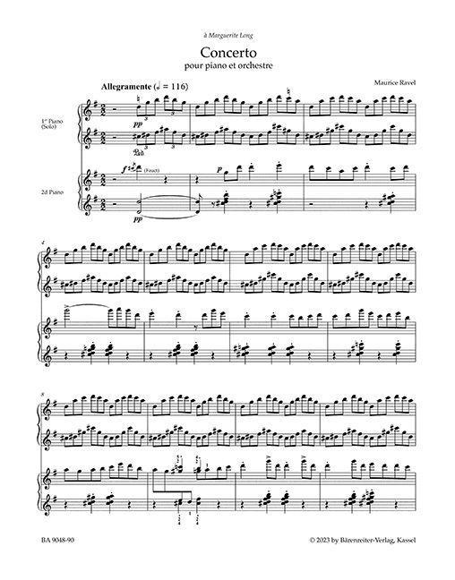 Beispielinhalt (Bild) Concerto für Klavier und Orchester G-Dur