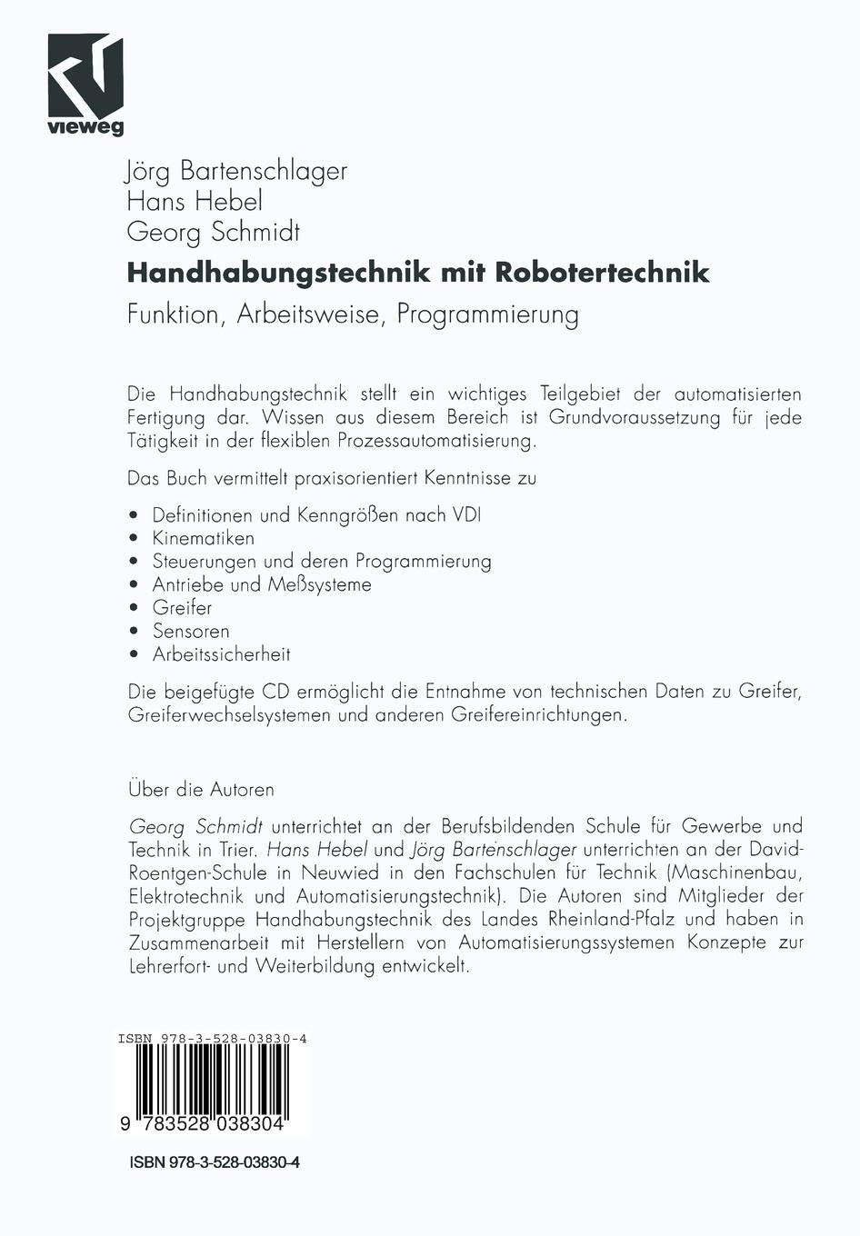 Rückseitencover Handhabungstechnik mit Robotertechnik