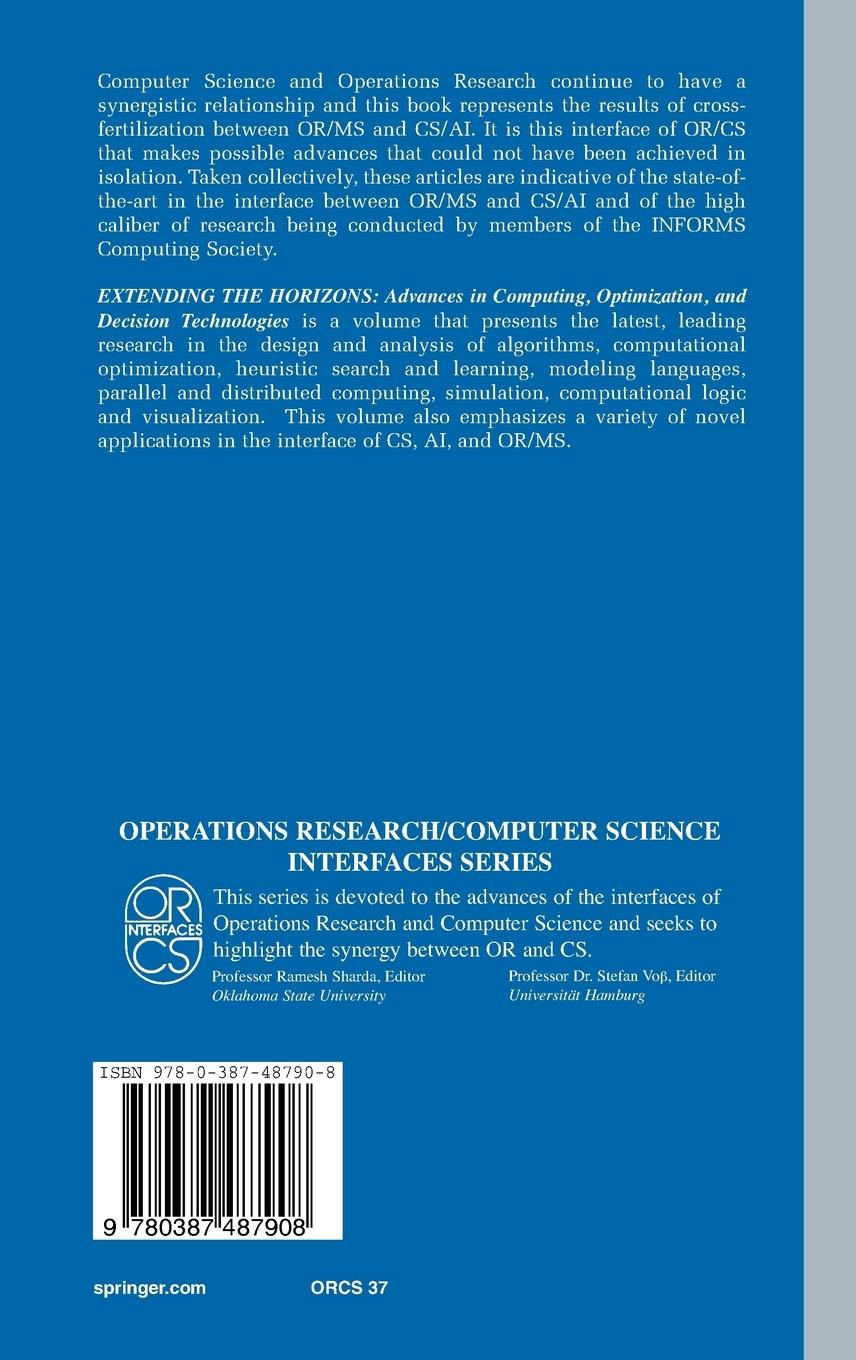 Rückseitencover Extending the Horizons: Advances in Computing, Optimization, and Decision Technologies